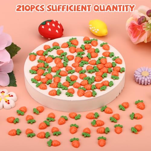 210pcs Mini Carrots, Resin Mini Easter Carrot Decor for Crafts