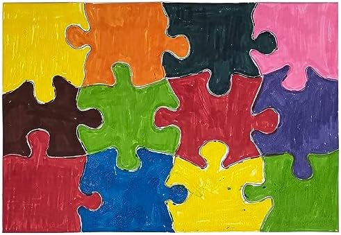24 Blank Jigsaw Puzzles - 5.5 inch x 8 inch, 12 Pieces per Puzzle - Excellent for Kids Activities, Arts & Crafts, Invitations, Blank Puzzles to Draw On