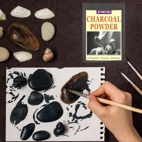 Premium Charcoal Powder for Drawing and Art, Drawing Charcoal for Sketching, Shading, Blending with Beginners & Pro Artists (8 Ounces)