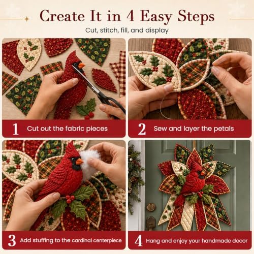 Daily Partner Quilted Christmas Door Hanging DIY Sewing Kit (D)