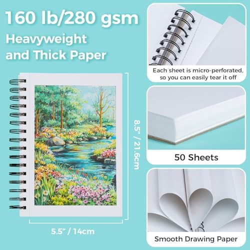 Ohuhu 5.5"x8.5" Double-Sided Bleedproof Marker Pad Art Sketchbook 50 Sheets