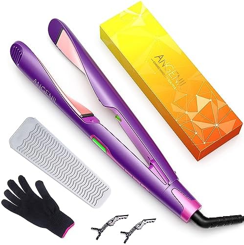 ANGENIL Pro Twist Flat Iron Curling Iron in One, Dual Voltage