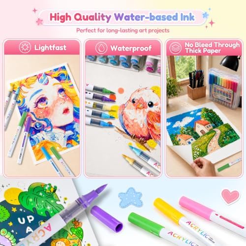 48 Colors Acrylic Paint Markers with Automatic Ink Control System