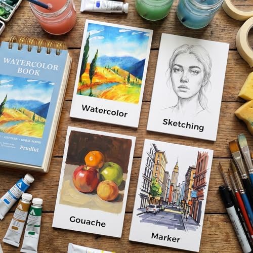 2 Pack Watercolor Paper Pads, 3.5 x 5.5 in, 35 Sheets, 140 Lb Cold Press