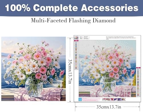 Flowers Diamond Art Kits for Adults,Diamond Painting Kits for Beginner