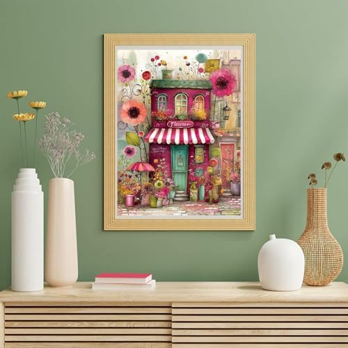 Benjenes Diamond Art Kit for Adults – Flowers House Design