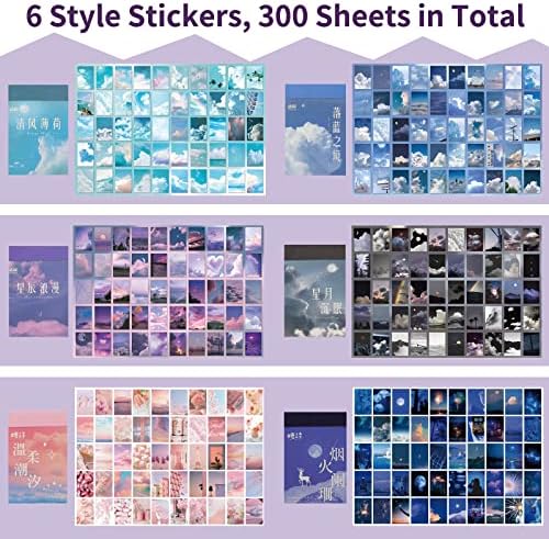 600 Pieces Washi Sticker Set, 12 Set Scrapbooking Diary Planner Album Diary Notebook, Scrapbooking Sticker Journaling Supplies for DIY Arts and Crafts Card Making Laptop Decoration