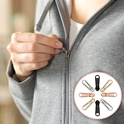 DOITEM 24Pcs Zipper Repair Kit Zippers Replacement 5# Zipper Pull Rescue Kit for Clothing Jackets Purses Luggage Backpacks (4 Colors)