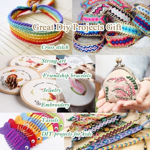 Premium Rainbow Color Embroidery Floss - Cross Stitch Threads - Friendship Bracelets Floss - Crafts Floss - 12 Skeins Per Pack Embroidery Floss,Warm Pink Gradient