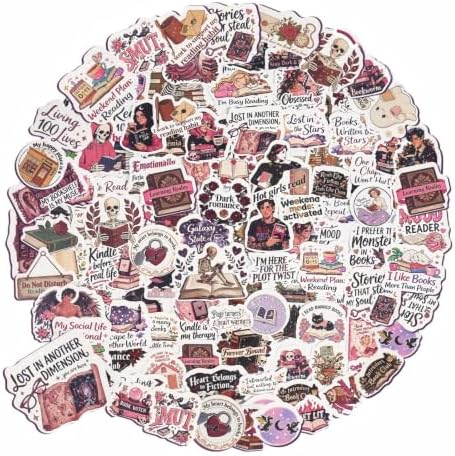 120 Pcs Dark Romantic Book Stickers, Holographic Bookish Sticker