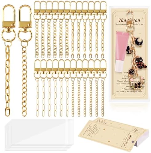 Wurosi 24 Set Lip Gloss Keychain Making Kit with Gift Packaging Supplies