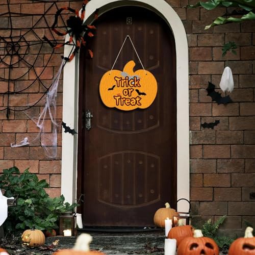 Large Size 12" Wooden Pumpkins Ornaments to Paint, Halloween Thanksgiving DIY Blank Unfinished Wreaths Front Door Sign Decorations Pumpkin Ornament Door Hanging Sign Plaque Autumn Harvest Crafts 3PCS