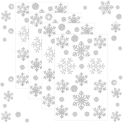 Epakh 84 Glitter Bling Rhinestone Sticker, Snowflake Diamond, Silver