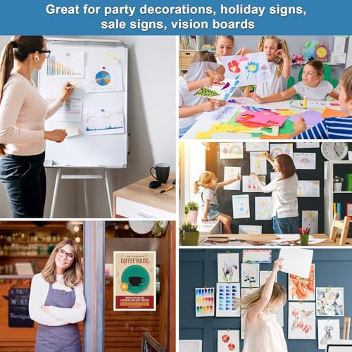 50 Pcs Poster Board 11" x 14" White Paper Bulk, ROOKEA 250GSM Vision Boards Poster Paper for School Arts Craft Projects Drawing Display Office Vision Supplies