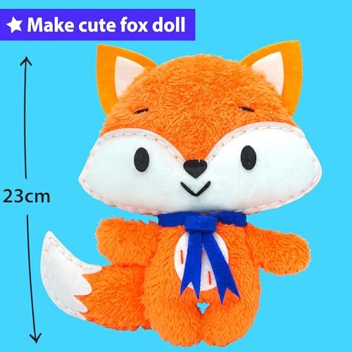 KRAFUN Fox Sewing Kit for Kids Ages 8-12 - No Scissors No Glue