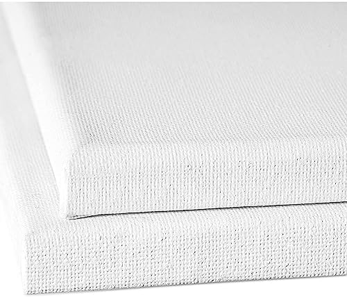 KINGART 805-6 Stretched White Canvas for Painting, 12 x 16 Inch, Pack of 6