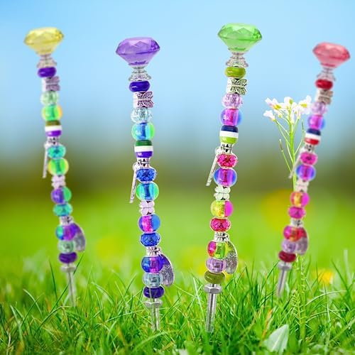 Stainless Threaded Rods with Hex Nuts & Crystal Knobs, 10 Inch Set