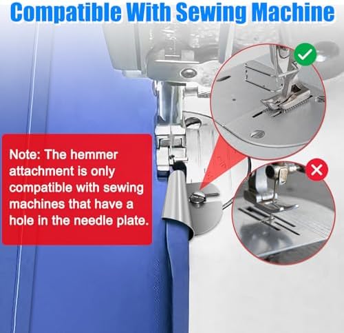 TOOVREN Sewing Rolled Hemmer Foot 8PCS Rolled Hem Presser Foot 3/4/5/6/7/8/9/10mm 8 Sizes Wide Rolling Hem Foot Sewing Machine Presser Feet Hemmer Home Industrial Curved Scroll Hemming Feet