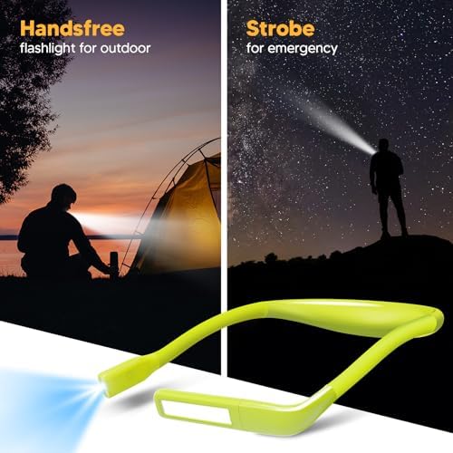 Neck Book Light, Rechargeable Reading Light, 3 Colors Dimmable