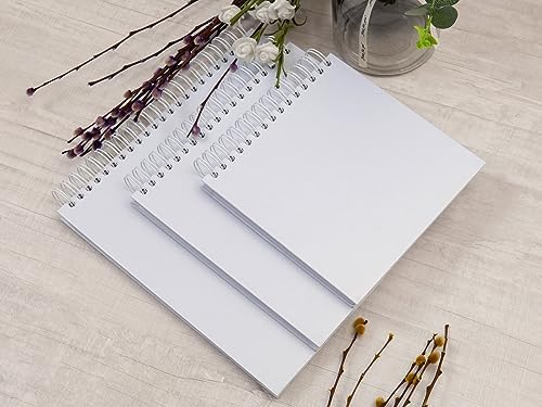 potricher 12 x 12 Inch Large DIY Scrapbook Photo Album 80 Pages, White | Thick Kraft Paper Scrap Book Photo Albums, Memory Book for Wedding, Anniversary, Baby, Family, Travel, DIY Projects