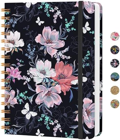 Lined Spiral Journal Notebook, A5 College Ruled Notebook for Note-Taking