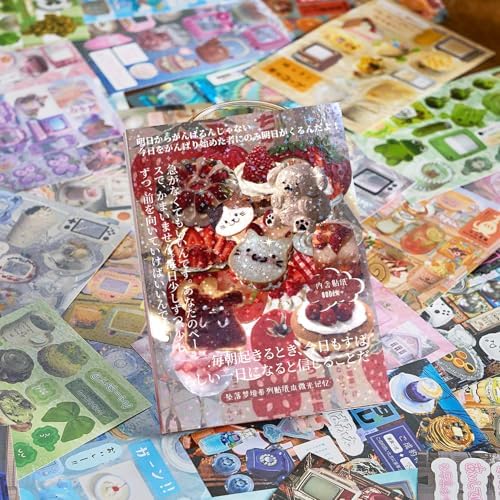 45 Sheets Japanese Sticker Book Manga 800+ Scrapbook Stickers Cute Korean Stickers for Journaling Scrapbooking Kawaii Food Sticker for Kids Adult Romantic DIY Comic Books Aesthetic Decoration Crafts C