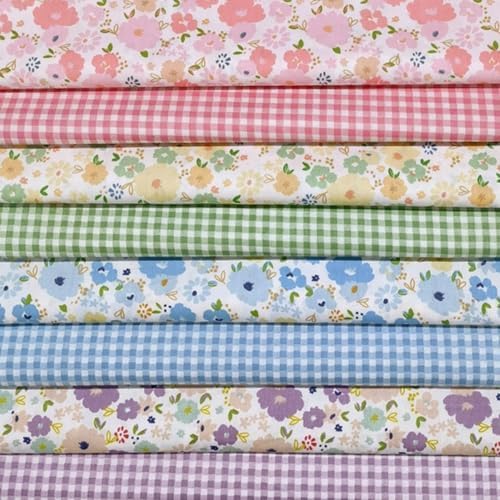 Cotton Fabric DIY Making Supplies Quilting Patchwork Fabric Fat Quarter Bundles DIY for Quilting Cotton Patchwork Cushions (Flowers Square, 20" x 20")