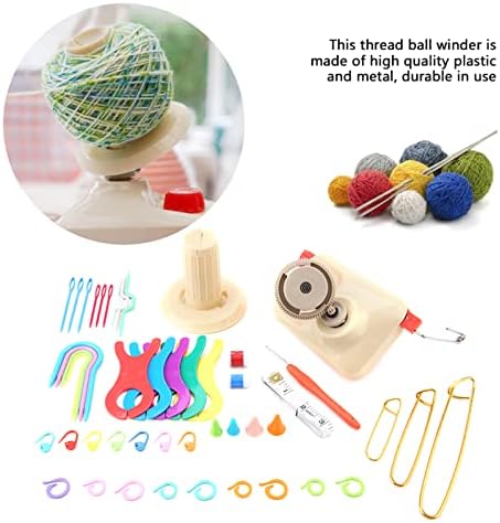 Knitting Wool Winder Kit with Winder Pin Counter Inch Meter, Woolen Yarn Winder Set for DIY Knitting, Essential Weaving Tool Set with Multiple Accessories for Home and Studio Use