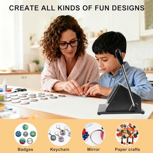 58mm / 2.28" Button Paper Cutter, Metal Graphic Punch Die Cutter Tool for Button Maker Machine, Round Circle Punch Cutter for DIY Badges, Magnets, Keychains & Crafts