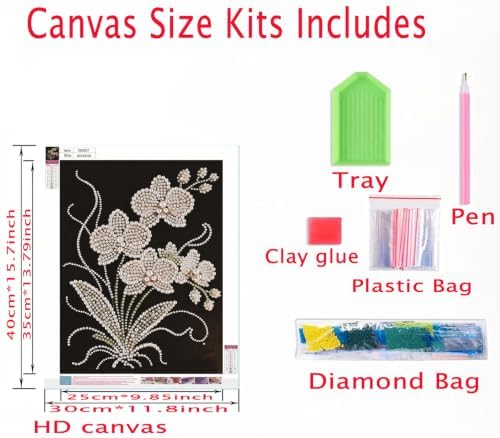 Orchid Pearl Diamond Painting Kits for Adults Beginner,Diamond Art 12x16In