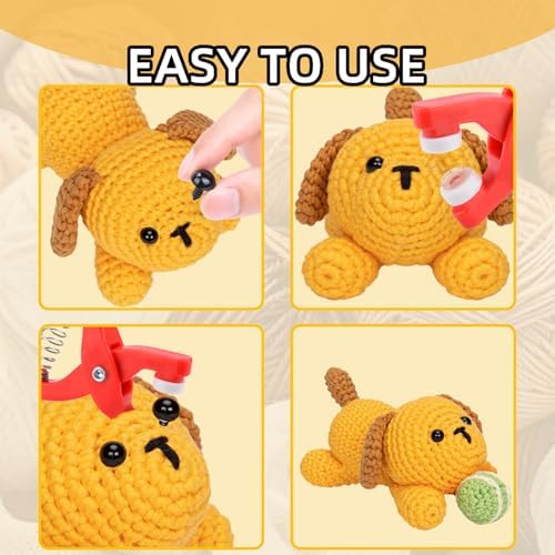 567Pcs Safety Eyes and Noses for Crocheting,1Pack Safety Eye Tool ，5 Size Safety Eyes & 6 Type Safety Noses with 300Pcs Washers,Safety Eye Set for Amigurumi,Stuffed Animals Safety Eyes