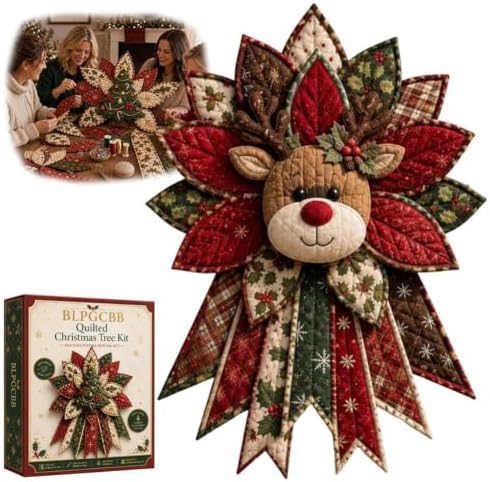 Quilted Christmas Tree Kit DIY Patchwork Sewing Set 3D Fabric Holiday Decor