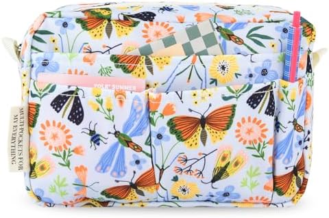 Multiple Pockets Portfolio Organizer with Zippered,Storage Pencil Pouch Bag