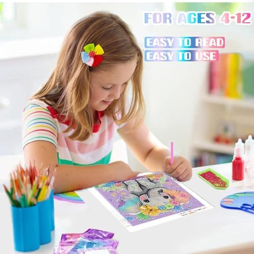 Elephant Diamond Art Painting Kits for Kids with Frame Ages 4-8-12 (7x7 in)