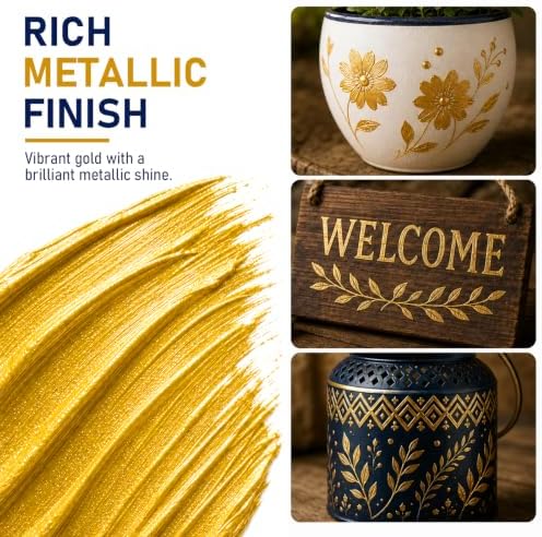 GOTIDEAL Metallic Gold Acrylic Paint, Gold Leaf Large Paint (500ml/16.9oz)