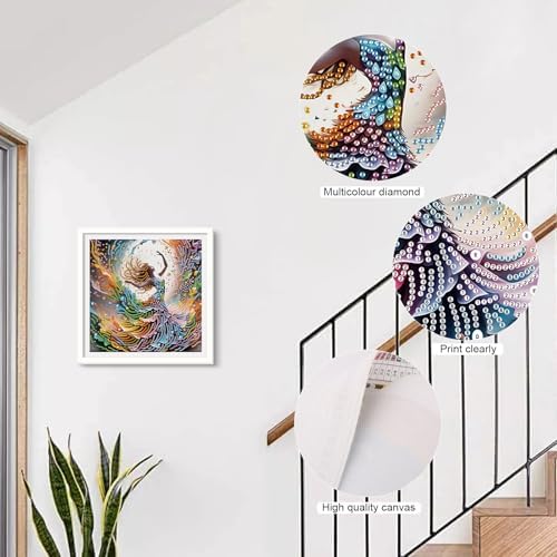 AiYuanzsh DIY Diamond Art Painting Kits for Adults, 5D Special Shape Crystal Rhinestone Diamond Art Kits for Beginners, for Home Wall Decoration Gift 12x12 inch, Beautiful Dancer