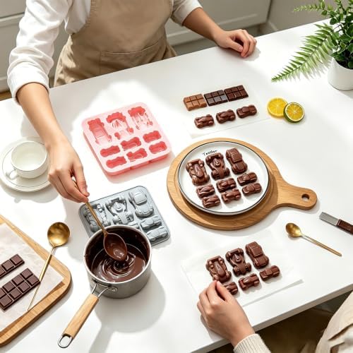 2 Pack Small Racing Cars Silicone Molds, 9 Cavity 3D Sports Car DIY Silicone Fondant Cake Mold Tray Baking Tools for Chocolate Candy Mousse Pudding Handmade Soap Candle Resin Clay
