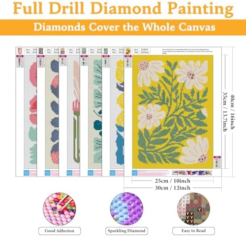6 Pack Diamond Art Kits for Adults & Beginners, Flower Diamond Painting Kit