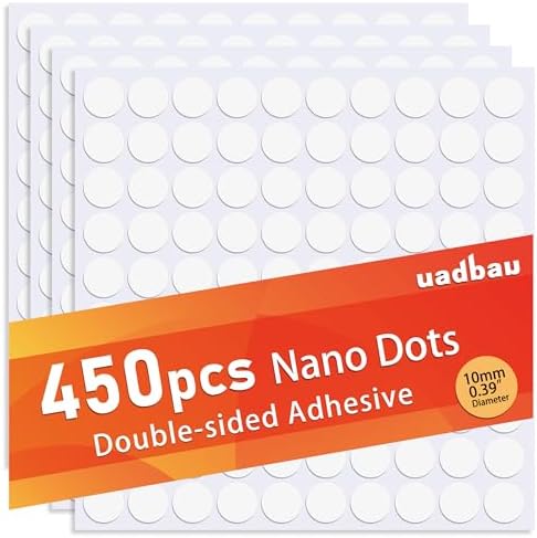 450 Pcs Museum Putty Sticky Tack Double-Sided Tape Sticky Dots, 10mm/0.39” Removable Clear Adhesive Dots, Poster Putty Wall Tape for Home Decoration, Office Use, and Wedding Setup