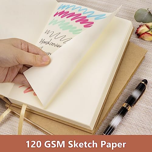 Dynta Hardcover Sketchbook Blank Notebook Bulk 6 Packs A5 Size Unlined