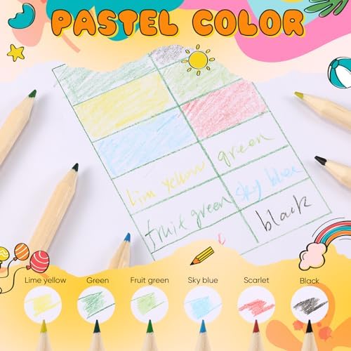 Faccito 10 Packs Mini Colored Pencils Bulk for Kids, 6 Colors