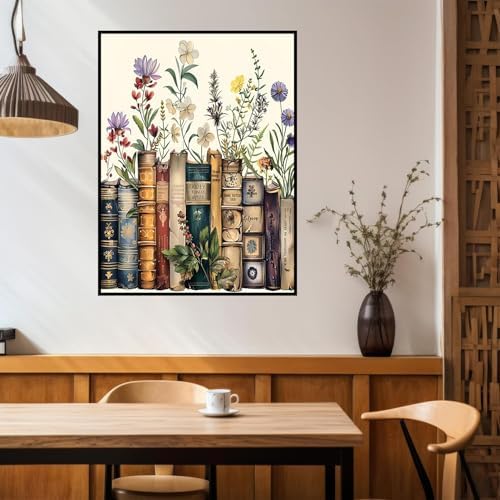 Benjenes 3PCS Book Flowers Diamond Art Kits for Adults Diamond Painting