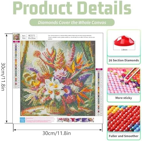 Xylogist Flowers Diamond Art Kits for Adults, 5D Diamond Painting Flowers