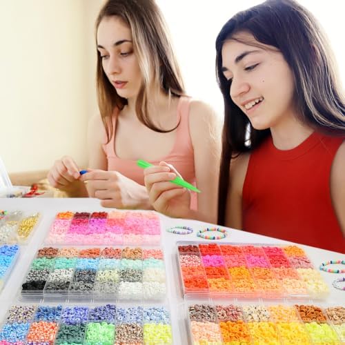 Redtwo 30000 Pcs Clay Beads 192 Colors Bracelet Making Kit | 9 Boxes Polymer Clay Beads for Jewelry Making, Friendship Bracelet Kit Holiday Gifts for Girls Adults