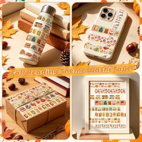 12 Rolls Autumn Reading Washi Tape for Journals Reading Logs