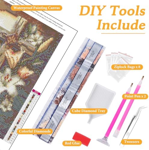 Okarina Diamond Art Kits for Adults & Beginners, Cross Diamond Painting Kit