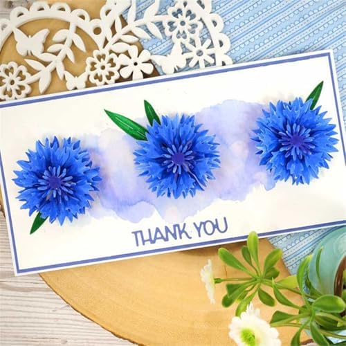 Scrapbooking Die-Cuts for Card Making, Christmas Metal Cutting Dies, Paper Craft Punch Template, Background Embossing Stencils, DIY Album Décor (Cornflower-9.8x7cm)