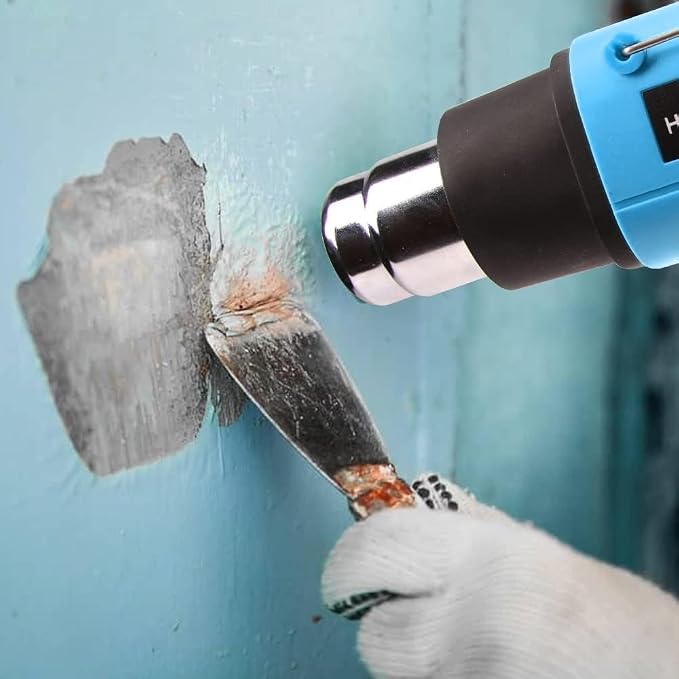 LDK Heat Gun 1200W 140℉~932℉ (60℃-500℃) Heavy Duty Hot Air Gun Kit Variable Temperature Control with 2 Temperature Settings 2 Nozzles for Crafts, Shrink Wrapping, Candle Making, Epoxy Resin