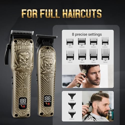 BESTBOMG® Hair Clippers for Men, Clipper, Trimmer & Shaver Set, BS-808DR