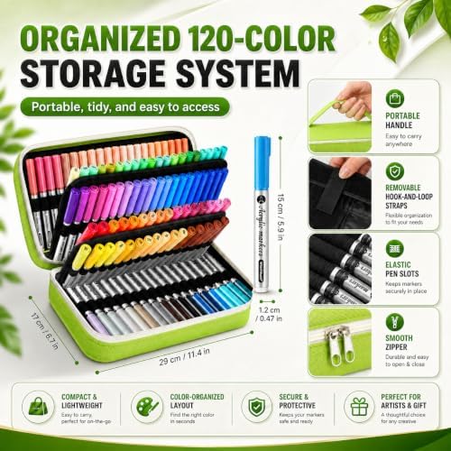 120 Colors Soft Brush Tip Acrylic Paint Markers, for Rock Wood Glass Canvas